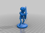 Modelo 3d de Esqueleto soldado luchando para impresoras 3d