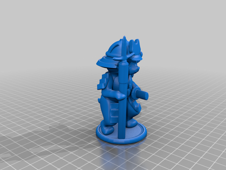  Samurai cat with spear  3d model for 3d printers