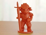  Samurai cat with spear  3d model for 3d printers