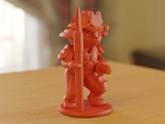  Samurai cat with spear  3d model for 3d printers