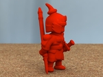  Ancient chinese warrior with spear  3d model for 3d printers
