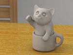 Modelo 3d de Gatito en una taza para impresoras 3d