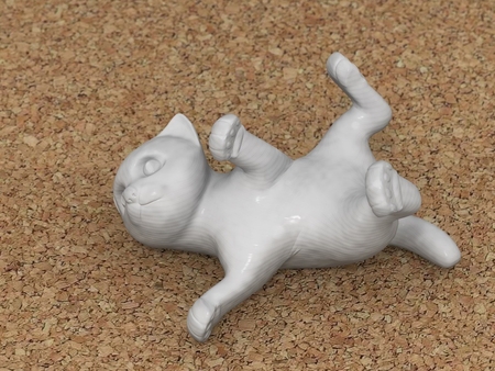 Modelo 3d de Gato acostado para impresoras 3d