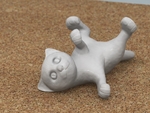 Modelo 3d de Gato acostado para impresoras 3d