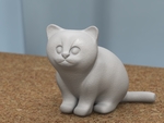  Sitting kitten [free]  3d model for 3d printers