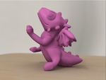  Rearing cute dragon  3d model for 3d printers
