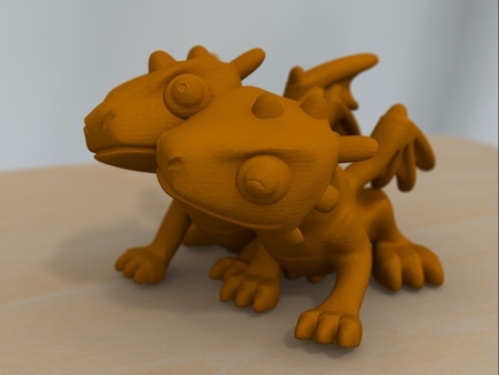  Cute dragon (remodeled)  3d model for 3d printers