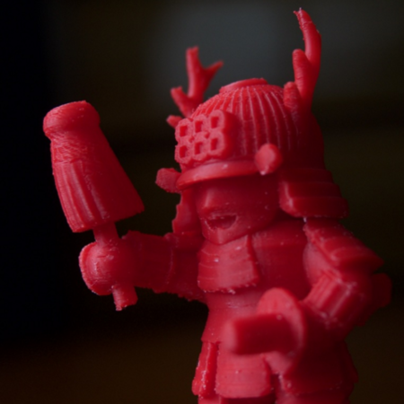  Samurai with saihai  3d model for 3d printers