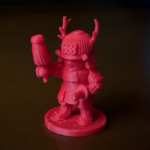 Modelo 3d de Samurai con saihai para impresoras 3d