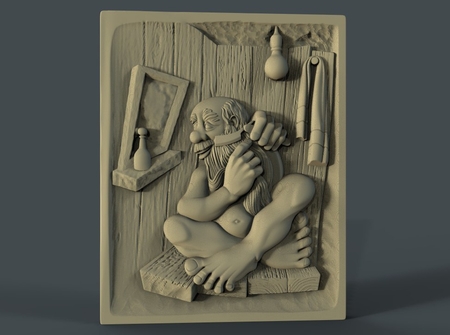 Modelo 3d de Enano de barba cnc art frame para impresoras 3d