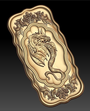  Dragon art frame cnc  3d model for 3d printers