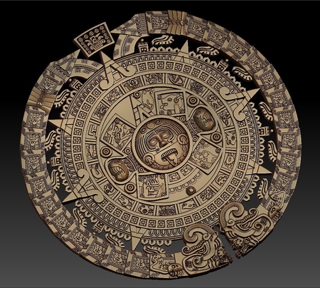 Modelo 3d de Calendario maya fin del mundo 2012 cnc arte router para impresoras 3d