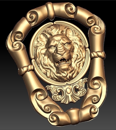 Lion knocking door cnc art