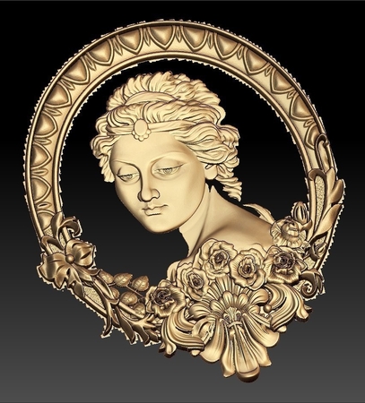 Lady princess cnc art mirror