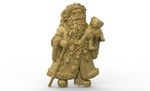 Modelo 3d de Santa claus de navidad con un oso de peluche cnc para impresoras 3d