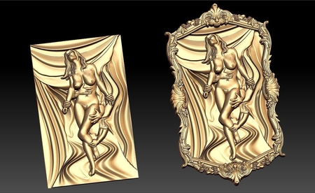 mujer desnuda cnc art frame