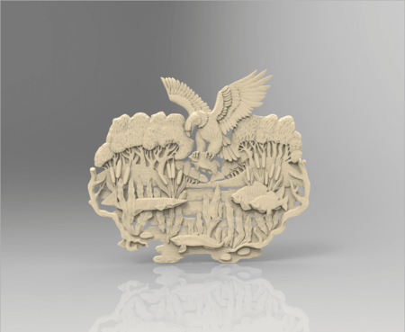  Eagle fishing cnc router  3d model for 3d printers