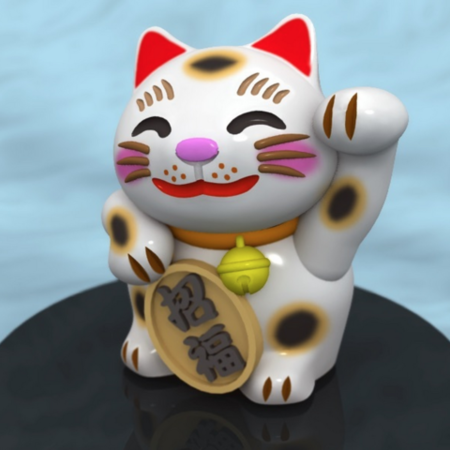  Maneki-neko lucky cat  3d model for 3d printers