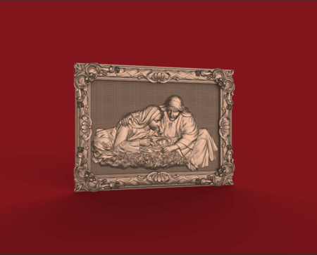 mary and joseph with little jesus christ cnc router religious art