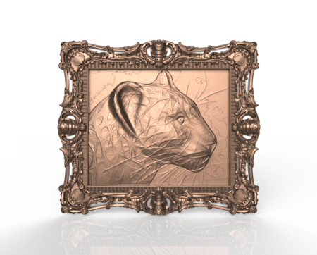panther frame animal art cnc router
