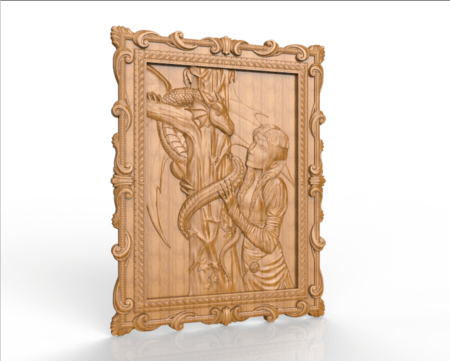 woman with dragon cnc frame