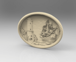  Ship boat sea tower attack cnc art frame  3d model for 3d printers
