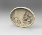 Modelo 3d de Barco barco de mar de la torre de ataque cnc art frame para impresoras 3d