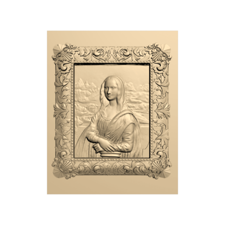 Modelo 3d de La mona lisa de da vinci persianas de francia de parís de arte router del cnc de la máquina para impresoras 3d