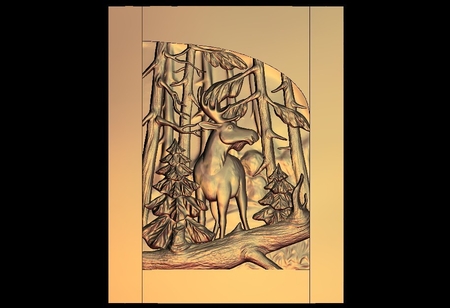 Modelo 3d de El ciervo en el bosque router del cnc de los alces para impresoras 3d
