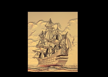 ship on the sea caravel colomb