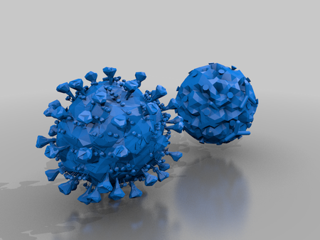 Modelo 3d de Corona virus que se encuentra en zdf - página de tv (hecho por thomas leimbach) para impresoras 3d