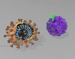 Modelo 3d de Corona virus que se encuentra en zdf - página de tv (hecho por thomas leimbach) para impresoras 3d