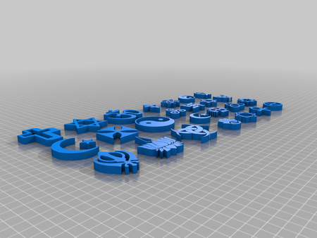  Symbols set  3d model for 3d printers