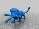  Lion-monkey with rennevatio stöckerl (throwingstick)  3d model for 3d printers