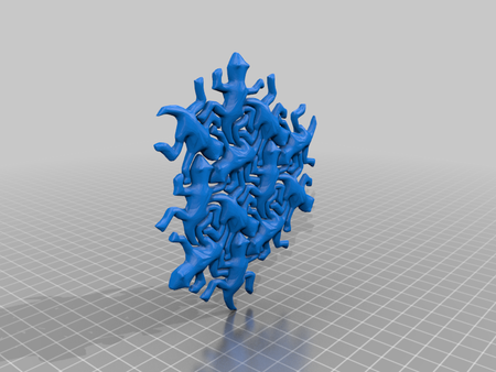  Escher echsen - space filling puzzle - no supports  3d model for 3d printers