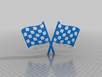 Modelo 3d de Bandera de racing para impresoras 3d