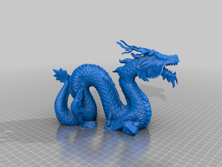 Modelo 3d de Dragón chino en miniatura para impresoras 3d