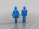  Earrings toilet man and woman v4.0  3d model for 3d printers
