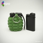 Modelo 3d de Encendedor de caso - granada de mano en forma de para impresoras 3d