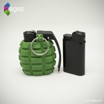  Lighter case - hand grenade shaped  3d model for 3d printers