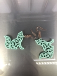  Fox earrings (geometric)  3d model for 3d printers