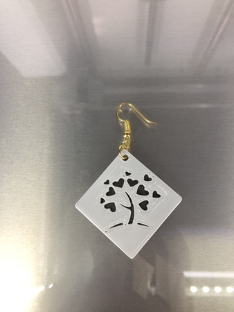  Heart tree earrings (v2)  3d model for 3d printers