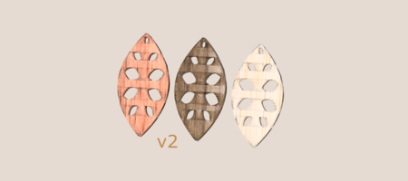 Earrings 'leaf art v2'