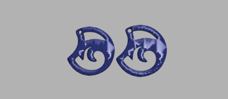  Earring wave  3d model for 3d printers