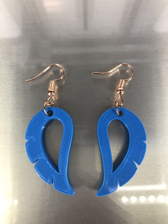 Modelo 3d de Aretes de plumas (v3) para impresoras 3d