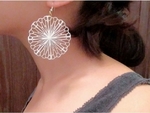  Mathematical art: crumpled circle (earrings)  3d model for 3d printers