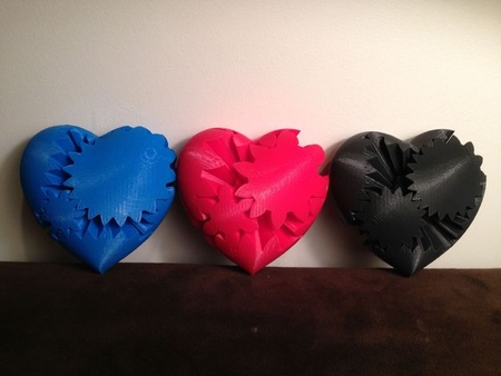  Three heart gears  3d model for 3d printers