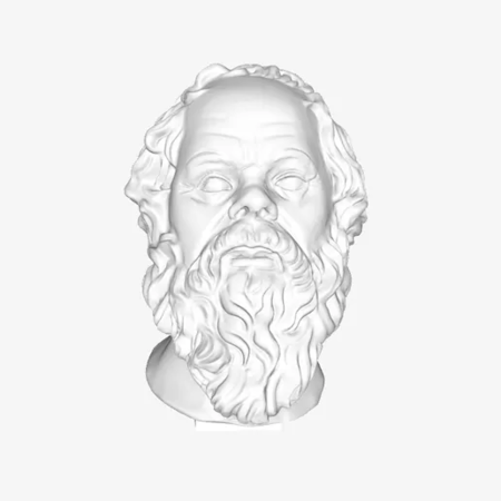  Socrates at the louvre, paris  3d model for 3d printers