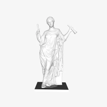 Modelo 3d de Afrodita, apoyado contra un pilar en el museo del louvre, parís para impresoras 3d