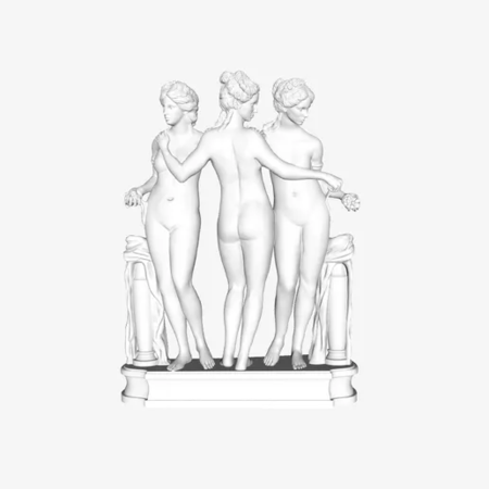  The three graces at the louvre, paris  3d model for 3d printers